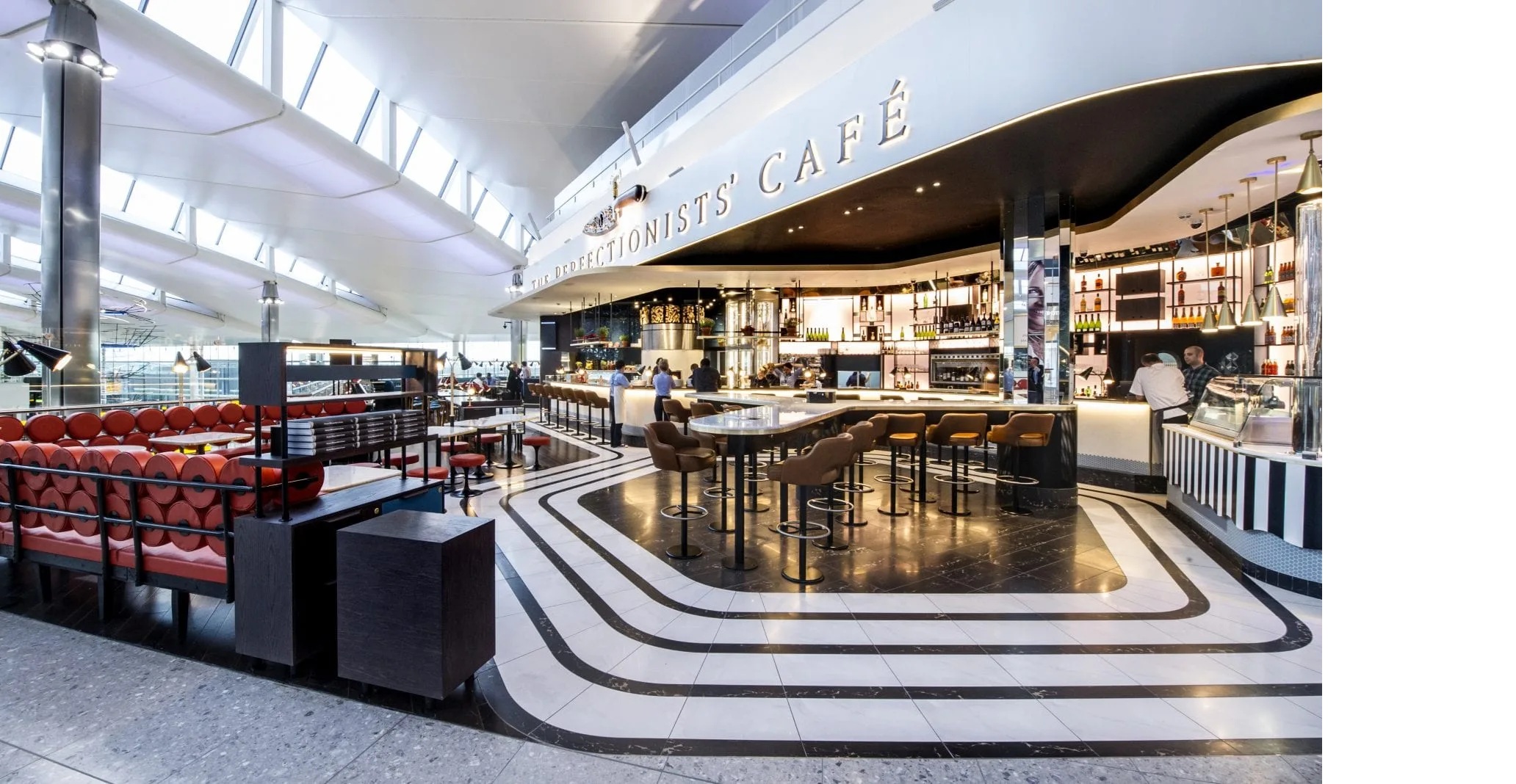 The Perfectionist's Cafe, Heathrow, suspended ceiling installation